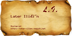 Later Ilián névjegykártya